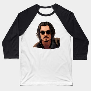 Johhny Depp Portait with dark sunglasses Baseball T-Shirt